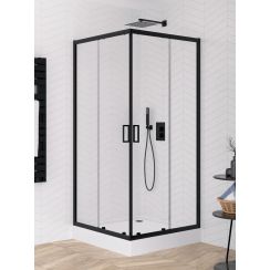 New Trendy Suvia Black zuhanykabin 80x80 cm négyzet fekete matt/átlátszó üveg K-5117
