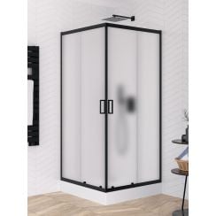New Trendy Suvia Black zuhanykabin 80x80 cm négyzet fekete matt/matt üveg K-5125