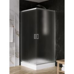New Trendy Suvia zuhanykabin zuhanytállal 90x90 cm négyzet króm fényes/matt üveg ZS-0044