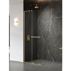 New Trendy Smart Gold Brushed zuhanykabin fal walk-in 90 cm arany csiszolt/átlátszó üveg EXK-7635-WL
