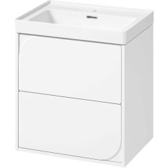 Készlet szekrény Cersanit Crea II S1058-020, mosdótál Cersanit Crea K114-006