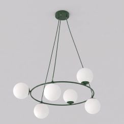 Emibig Azura függőlámpa 6x10 W zöld-opál 1832/6