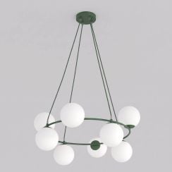 Emibig Azura függőlámpa x10 W zöld-opál 1832/8
